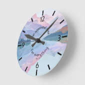 聖書の詩と壁時計パステルの山 ラウンド壁時計 (傾斜)