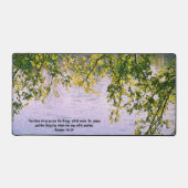 聖書の詩と平和な木と湖の水 デスクマット (正面)