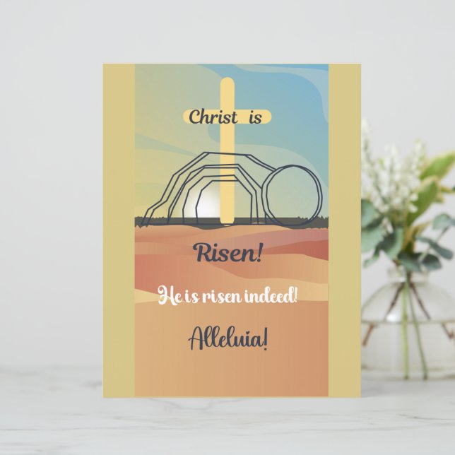 聖書の詩と砂漠の背景を持つミニポスター (スタンド正面)