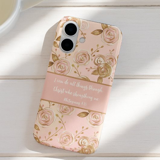 聖書の詩と花のデザイン Case-Mate iPhoneケース
