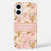 聖書の詩と花のデザイン Case-Mate iPhoneケース (裏面)
