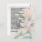 聖書の詩と花百合 ポストカード (正面/裏面)