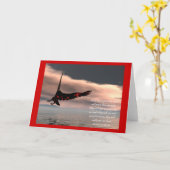 聖書の詩のアイザイアの40:28 -ワシとの31 カード (黄色い花)