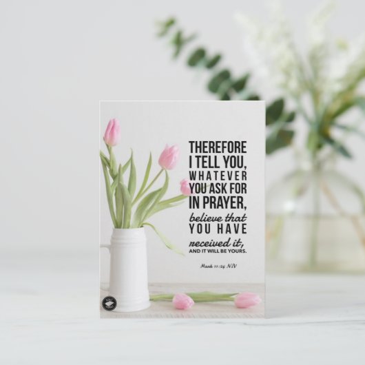 聖書の詩のカードマーク11:24 – はがき (スタンド正面)