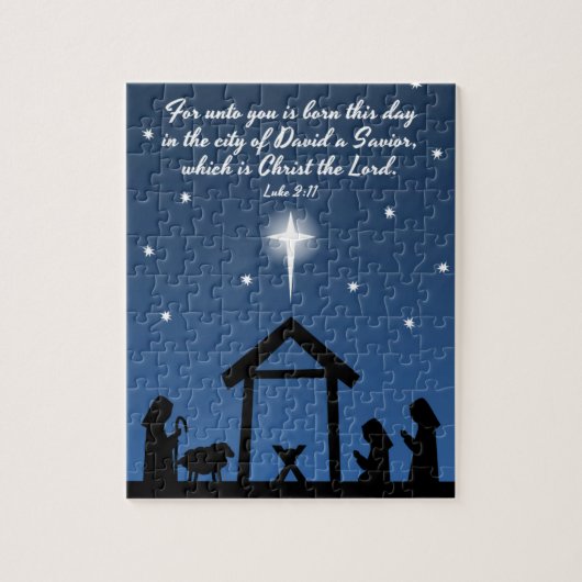 聖書の詩のクリスマスの出生のパズル ジグソーパズル (縦)