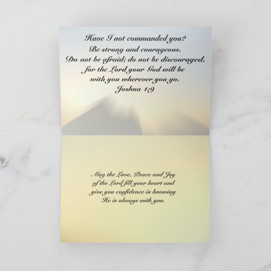 聖書の詩のジョシュアの1:9の日の出の挨拶状 カード (内部)