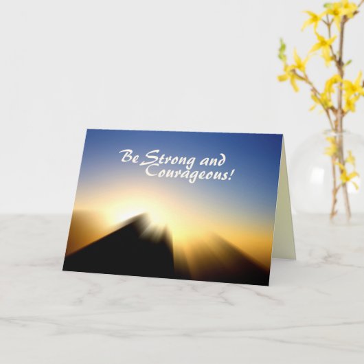 聖書の詩のジョシュアの1:9の日の出の挨拶状 カード (黄色い花)