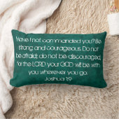 聖書の詩のジョシュアの1:9の枕 ランバークッション (ブランケット)