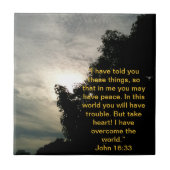 聖書の詩のタイル: イエス・キリストは世界を克服しました タイル (正面)