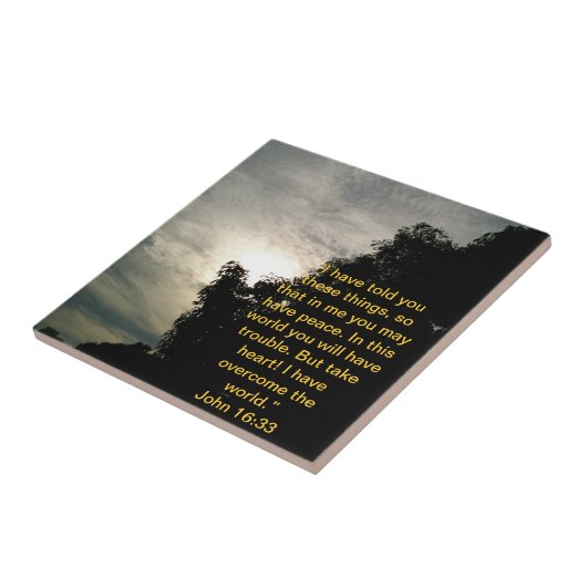 聖書の詩のタイル: イエス・キリストは世界を克服しました タイル (側面)