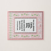 聖書の詩のパズル-ハートの蝶花 ジグソーパズル (横)