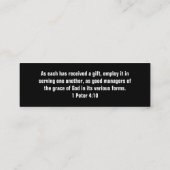 聖書の詩のボランティアの感謝のギフト スキニー名刺 (裏面)