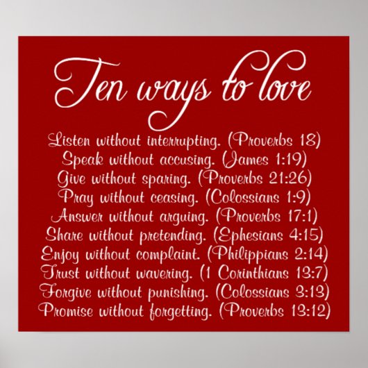 聖書の詩のポスターを愛する10の方法 ポスター (正面)