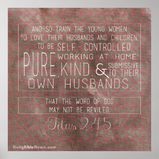 聖書の詩のポスター – Taitos 2:4-5 ポスター