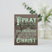 聖書の詩のポストカード – Philemon 1:6 ポストカード (スタンド正面)