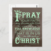 聖書の詩のポストカード – Philemon 1:6 ポストカード (正面/裏面)