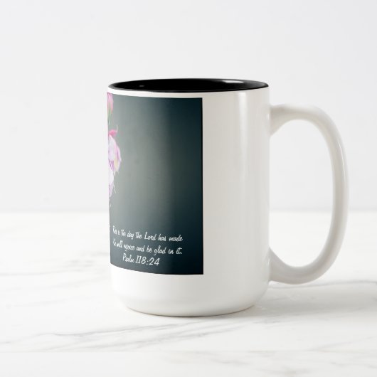 聖書の詩のマグが付いている花 ツートーンマグカップ (右)