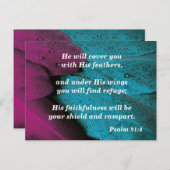 聖書の詩のメモリカード91:4避難の翼 ポストカード (正面/裏面)