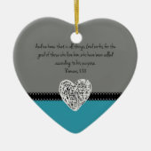 聖書の詩のロマンの8:28のレトロ セラミックオーナメント (正面)