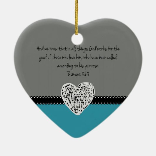 聖書の詩のロマンの8:28のレトロ セラミックオーナメント (裏面)