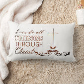 聖書の詩の十字の書道のクリスチャンのギフト ランバークッション (ブランケット)