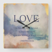 聖書の詩の四角い壁の時計 スクエア壁時計 (正面)