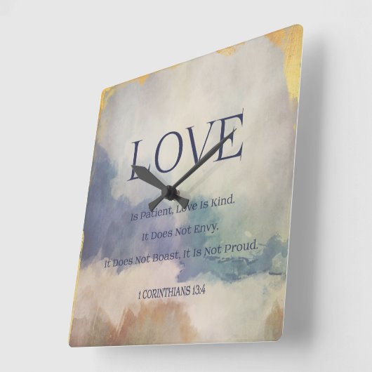 聖書の詩の四角い壁の時計 スクエア壁時計 (傾斜)