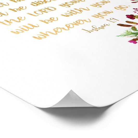 聖書の詩の壁の芸術は強く勇敢である ポスター (角)