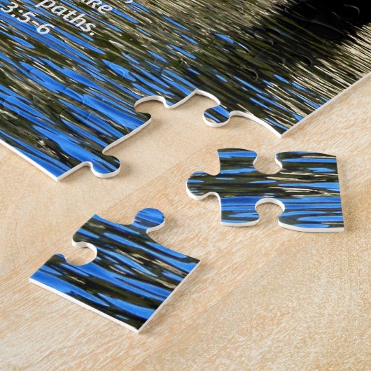 聖書の詩の引用文信頼の諺3:5-6 ジグソーパズル (側面)