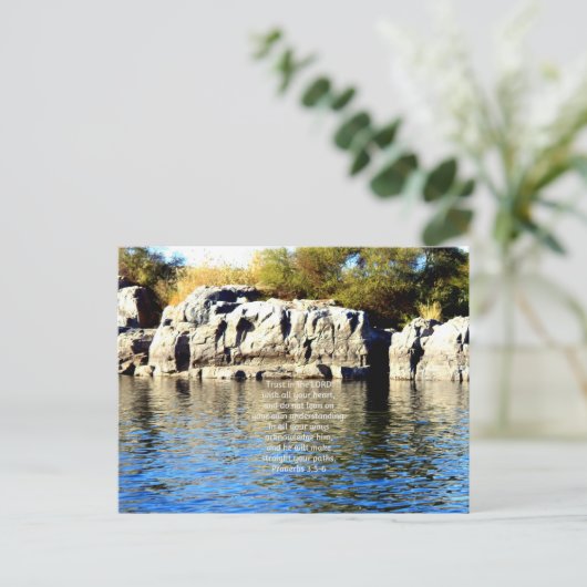 聖書の詩の引用文信頼の諺3:5-6 ポストカード (スタンド正面)