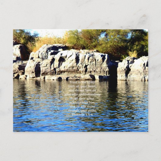 聖書の詩の引用文信頼の諺3:5-6 ポストカード (正面)