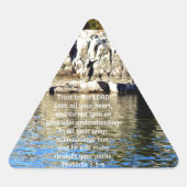 聖書の詩の引用文信頼の諺3:5-6 三角形シール (正面)