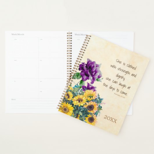 聖書の詩の強さ |女性の諺31キリスト教徒 プランナー手帳 (ディスプレー)