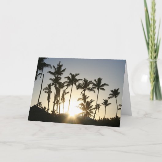 聖書の詩の日の出のやし カード (正面)