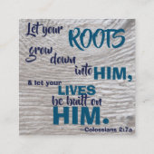 聖書の詩の暗記カードを励ます スクエア名刺 (裏面)