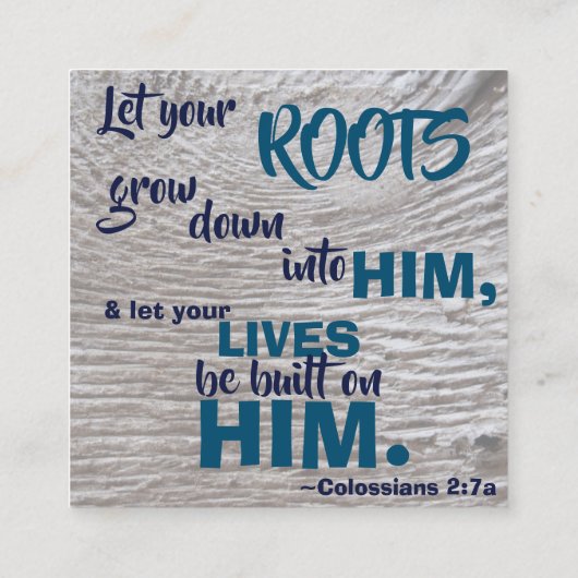 聖書の詩の暗記カードを励ます スクエア名刺 (裏面)