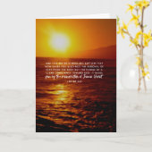 聖書の詩の海の日没1のピーターの3:21 カード (黄色い花)