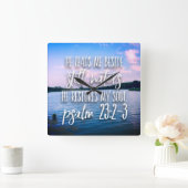 聖書の詩の湖を取り戻す静かな水 スクエア壁時計 (ホーム)