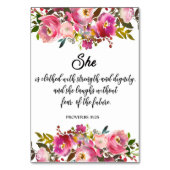 聖書の詩の箴言カード テーブルナンバー (裏面)