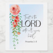 聖書の詩の箴言フローラ聖なる書物、 経典 ワインラベル (シングルラベル)