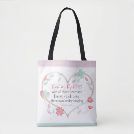 聖書の詩の箴言3:5ハートトートバッグ トートバッグ