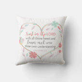 聖書の詩の箴言3:5ハート装飾用クッション クッション (裏面)