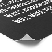 聖書の詩の箴言3:5-6、白黒 ポスター (角)