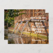 聖書の詩の箴言4:23あなたのハートを守る ポストカード (正面/裏面)