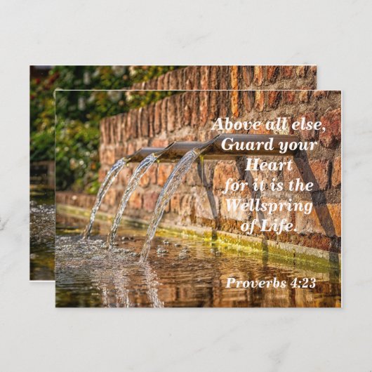 聖書の詩の箴言4:23あなたのハートを守る ポストカード (正面/裏面)