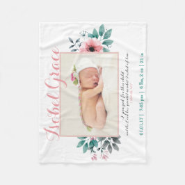 聖書の詩の花の誕生の発表 フリースブランケット