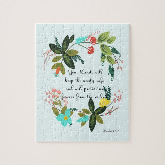 聖書の詩の芸術-賛美歌の12:7 ジグソーパズル (縦)