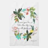 聖書の詩の芸術-賛美歌の63:3 キッチンタオル (縦)