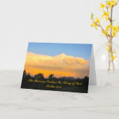 聖書の詩の賛美歌の19:1の日没の挨拶状 カード (黄色い花)