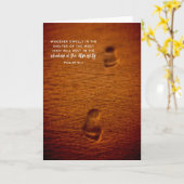 聖書の詩の足跡の砂の賛美歌の91:1 カード (黄色い花)